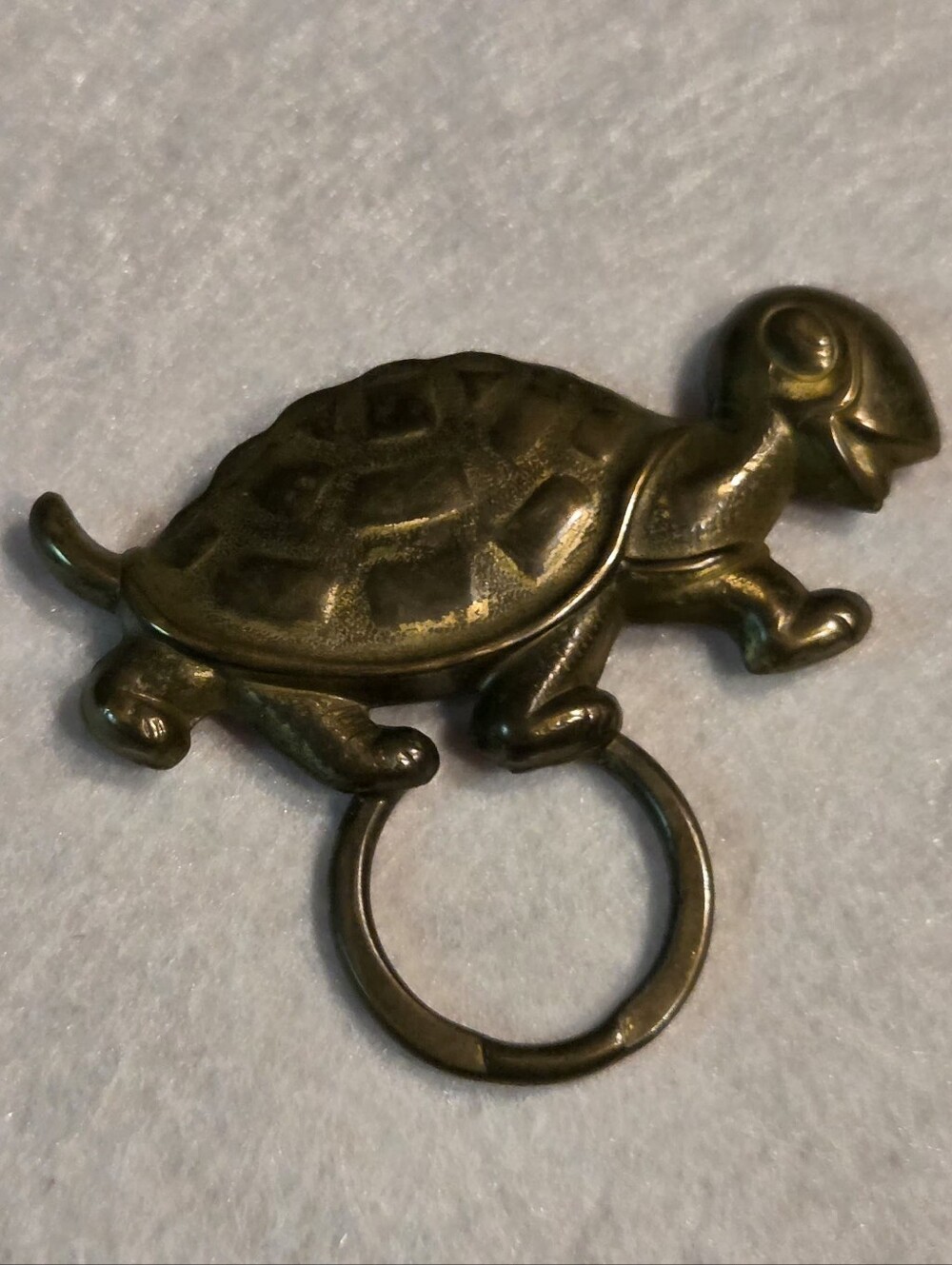 Cute Antique Goldtone Color Turtle Scarf / Glasses Brooch / Pin